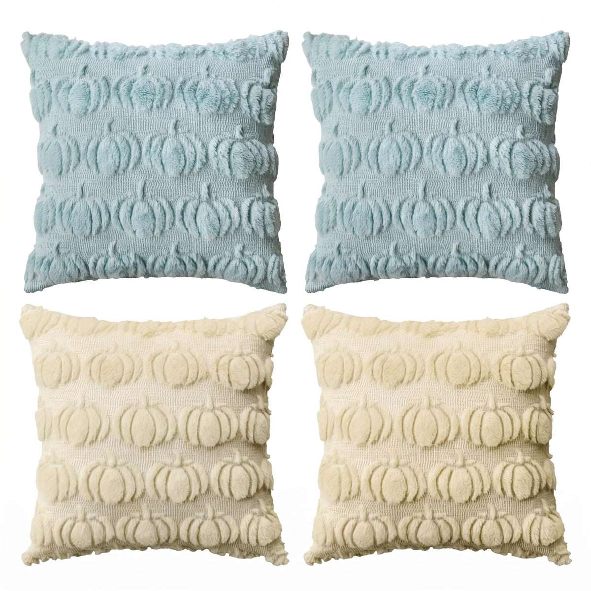 AVOIN colorlife Beige Fall Pumpkin Throw Pillow Covers 18x18 Inch