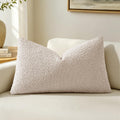 MIULEE Textured Boucle Lumbar Pillow Cover for Bed 12x20 Olive Green