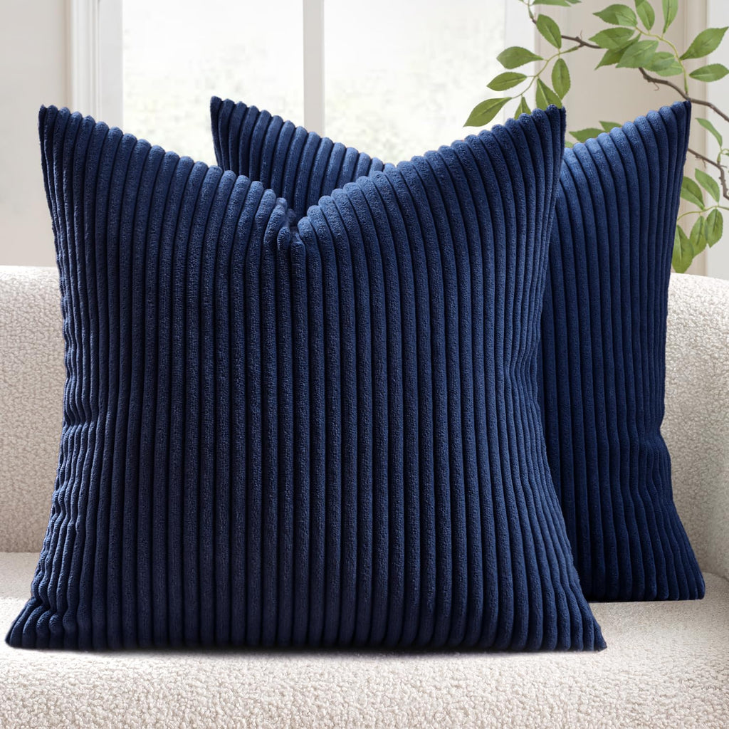 MIULEE Fall Decorative Corduroy Throw Pillow Covers Set of 2 20x20 Orange