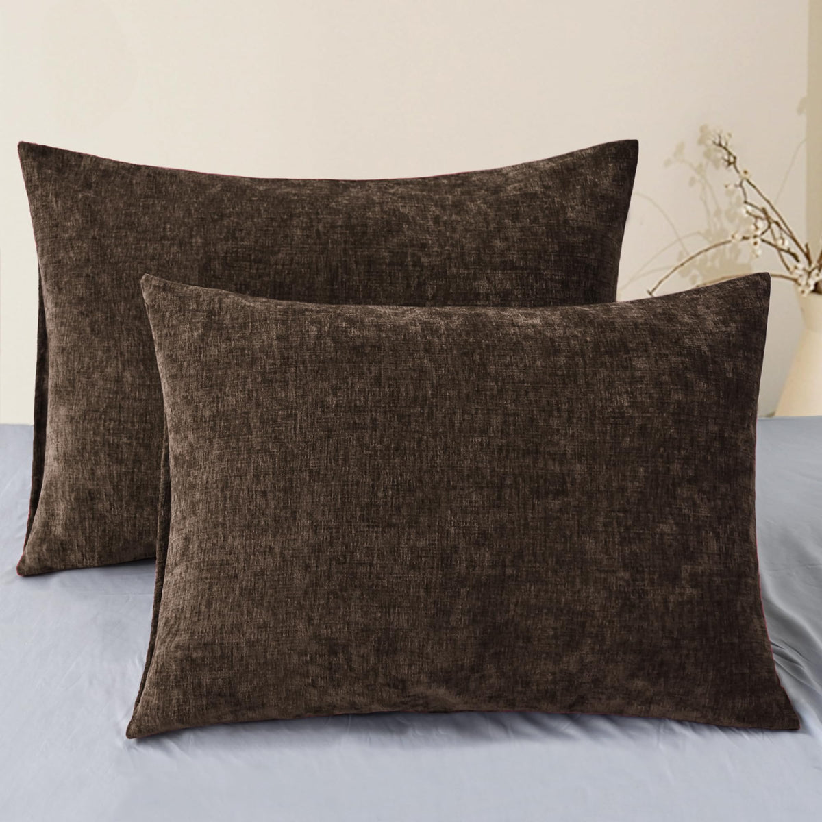 CaliTime Decorative Couch Throw Pillow Covers 18 X 18 Inches Medium Grey