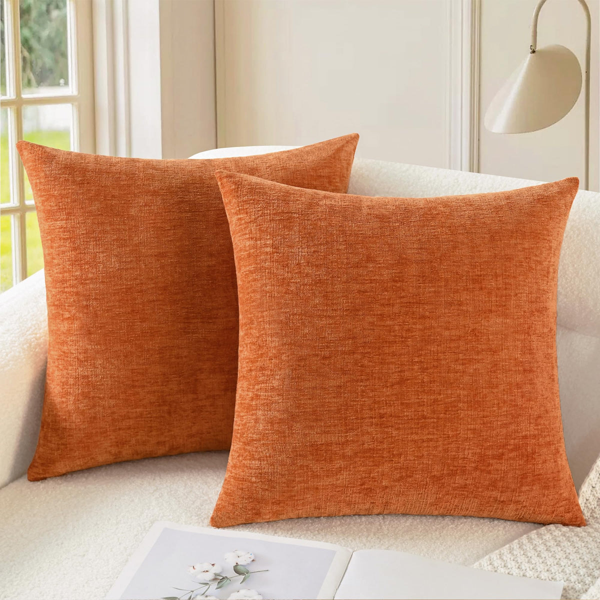 CaliTime Decorative Couch Throw Pillow Covers 18 X 18 Inches Medium Grey