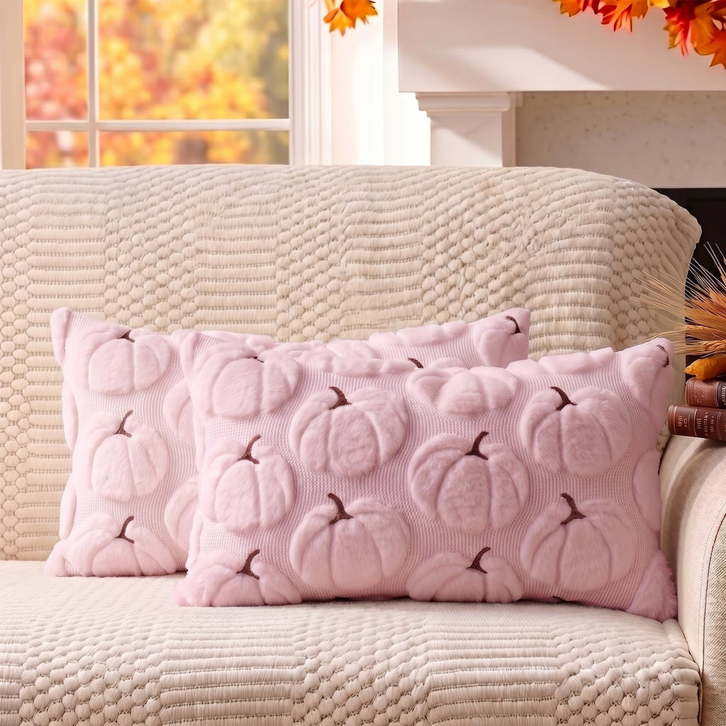 Fall Pillow Covers Pumpkin Fall Decor 18x18 Set of 2 Beige