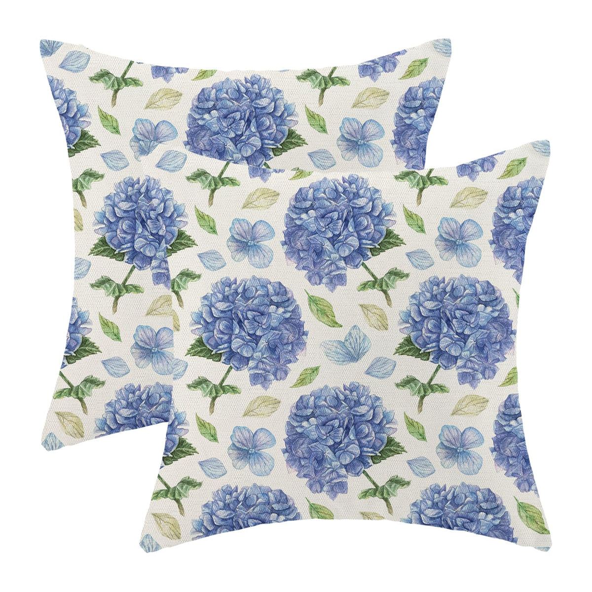 Spring Sage Green Wild Flower Pillow Covers 18x18 Set of 2