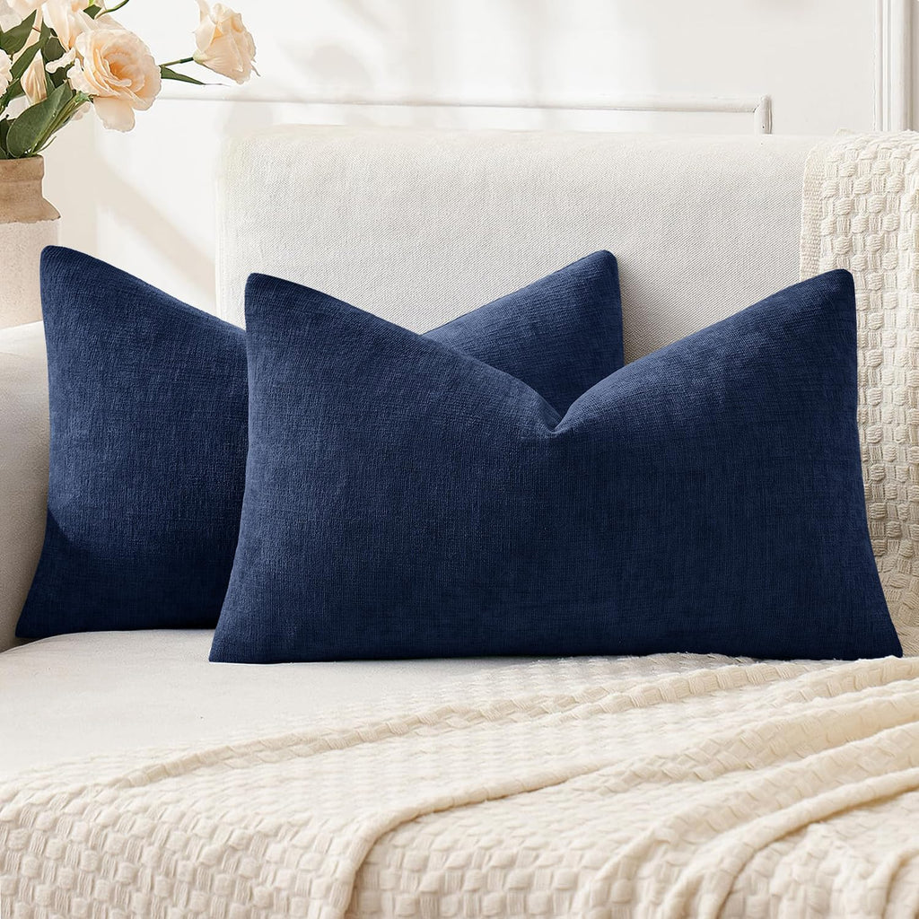 MIULEE Olive Green Chenille Couch Throw Pillow Covers, 18x18