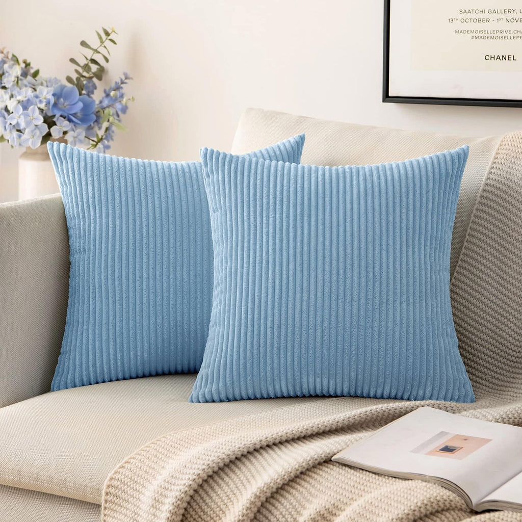 MIULEE Fall Decorative Corduroy Throw Pillow Covers Set of 2 20x20 Orange