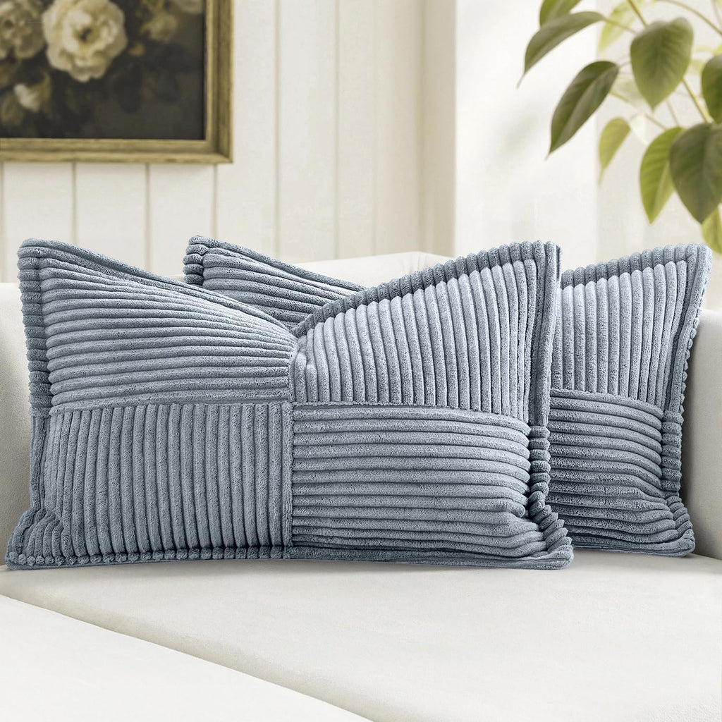 MIULEE Decorative Throw Pillow Covers for Couch 18x18 Inch Beige 2 Pack