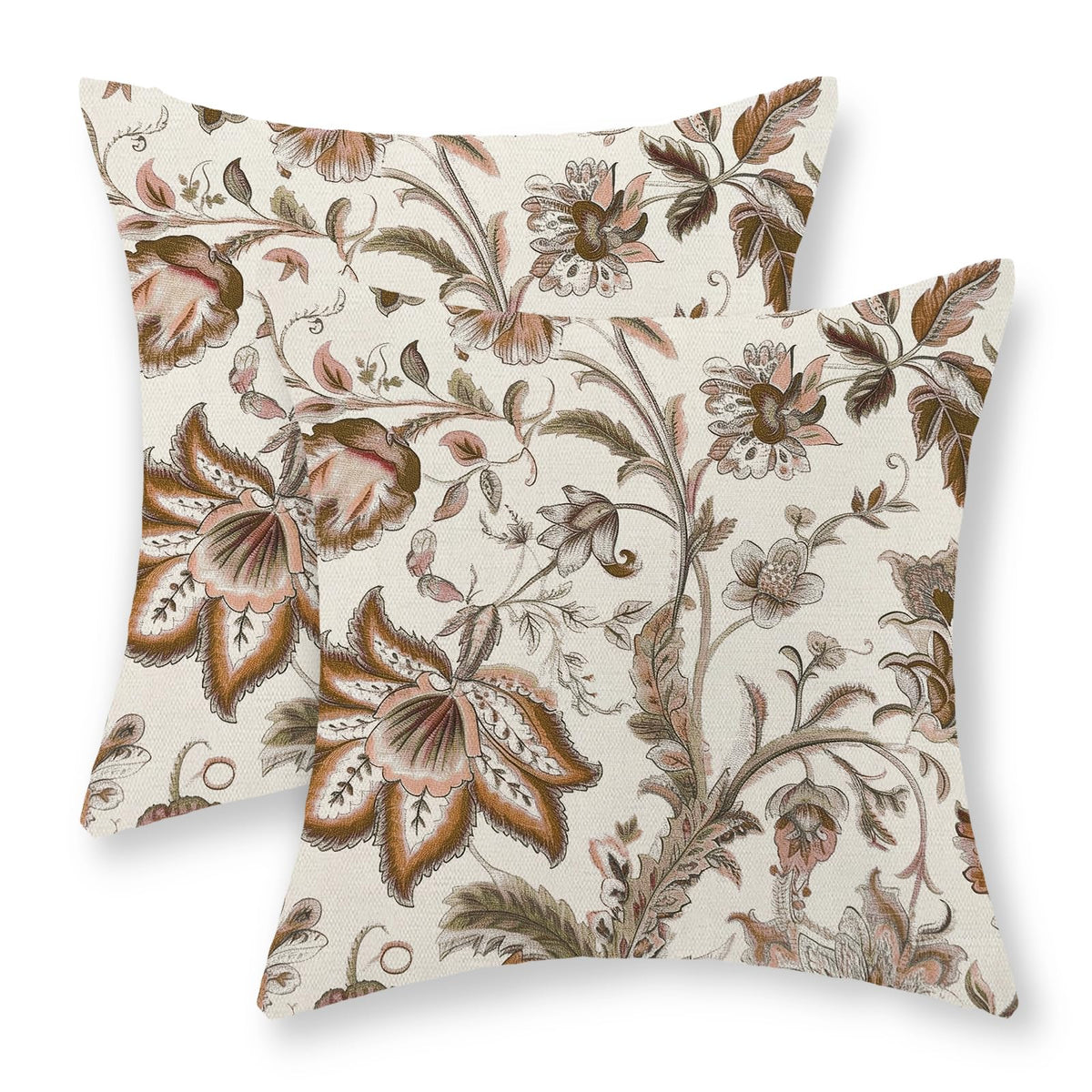 Chinoiserie Pillow Covers 18x18 Set of 2 Blue Green Bird Floral Throw Pillows Vintage Blue Flowers Decorations Outdoor Pillowcase Chinoiserie Decor Farmhouse Linen Cushion Case for Couch Home