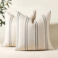 Hckot Decorative Throw Pillow Covers 20x20 Set of 2 Striped Pillow Covers