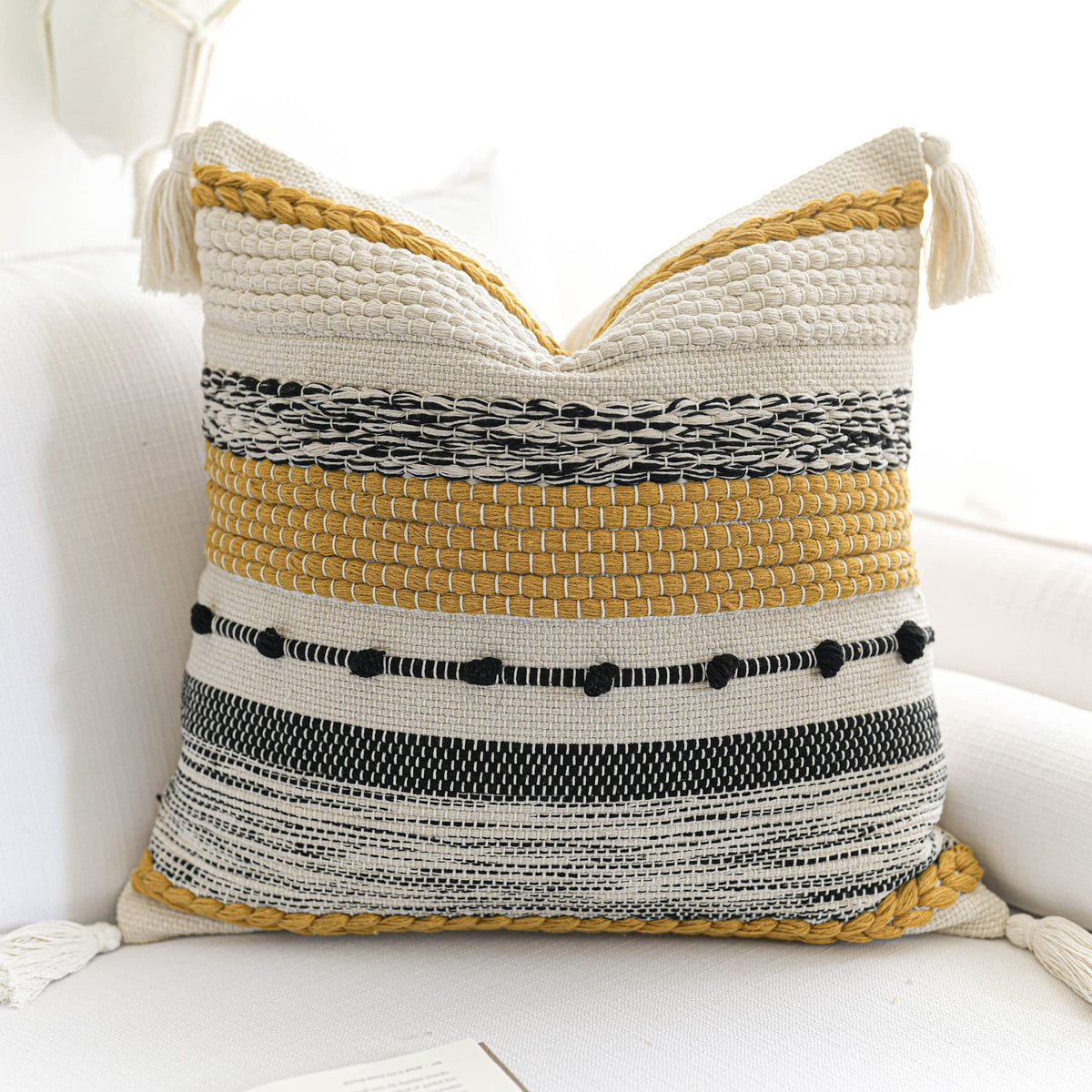 BlissBlush Coastal Blue Decorative Lumbar Pillow Cover 14x36 Boho Long Body Pillow for Bed Farmhouse Lumbar Throw Pillow for Couch Modern Accent Textured Throw Pillowcase