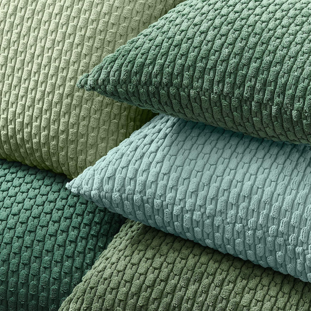 Kevin Textile Soft Corduroy 18x18 Inch Pillow Covers 2 Pack, Sage Green