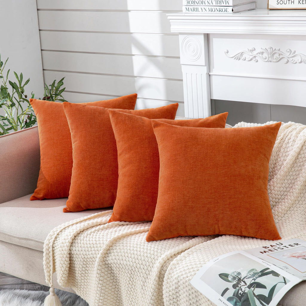 GAWAMAY Lumbar Support Pillow Decorative Rectangle Throw Pillow Covers 12"x20" Inch Set of 2, Soft Chenille Pillowcase for Living Room Bedroom Sofa Couch Cushion Cover Navy Blue 30x50cm (ONLY Covers)