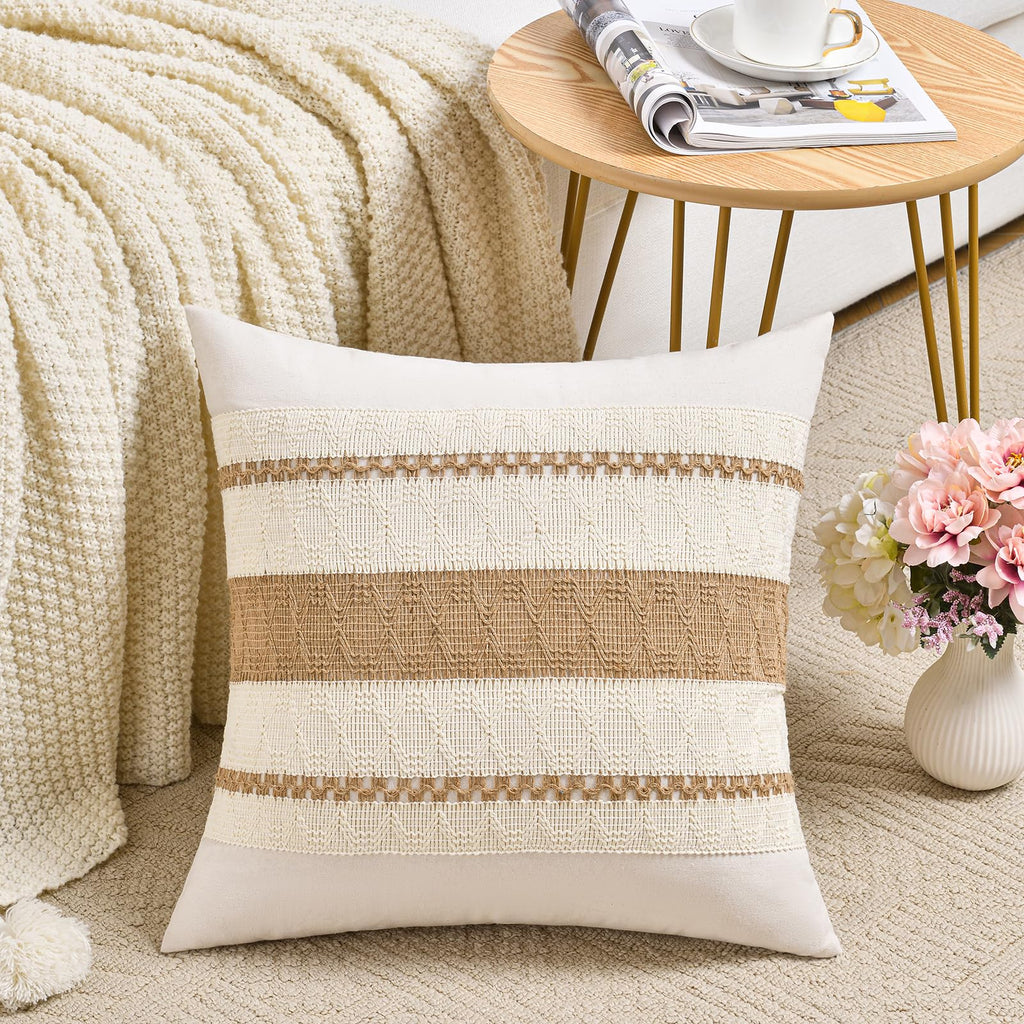 Fancy Homi Set of 1 Sage Green Boho Lumbar Decorative Throw Pillow Covers 12x20 Inch for Living Room Bedroom Couch Bed Chair, Rustic Retro Cushion Case, Bohemian Room Home Decor