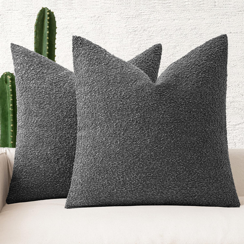 MIULEE 20x20 Decorative Boucle Couch Pillow Covers Beige