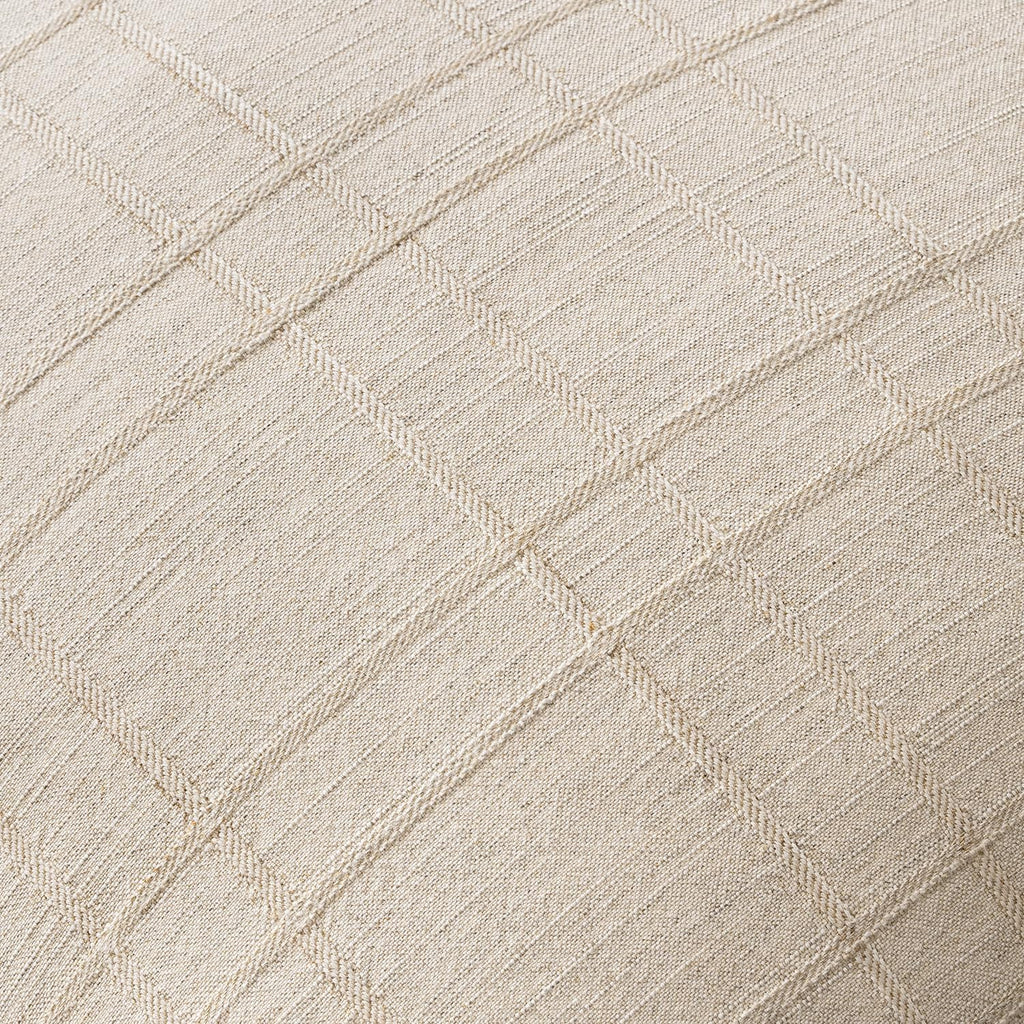 MIULEE Linen Plaid Pillow Covers Decorative 20x20 Natural Beige