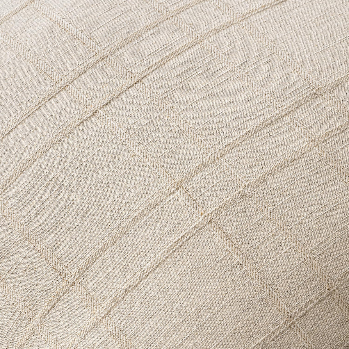 MIULEE Linen Plaid Pillow Covers Decorative 20x20 Natural Beige
