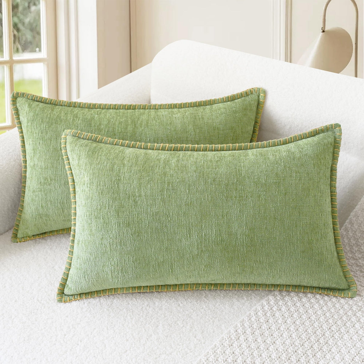 CaliTime Decorative Couch Throw Pillow Covers 20 X 12 Inches Gold