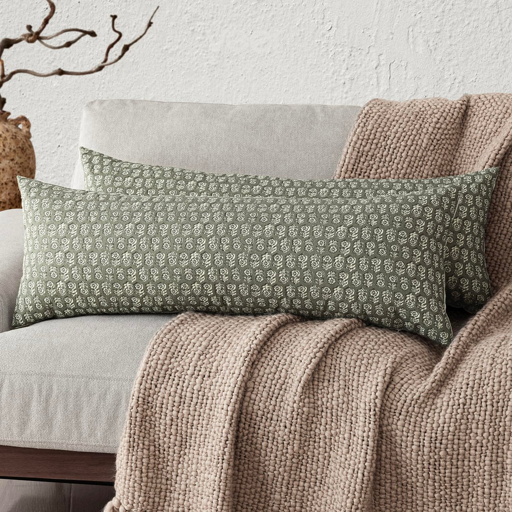 Foindtower Decorative Floral Print Throw Pillow Covers 20×20 Inch,Tan Taupe