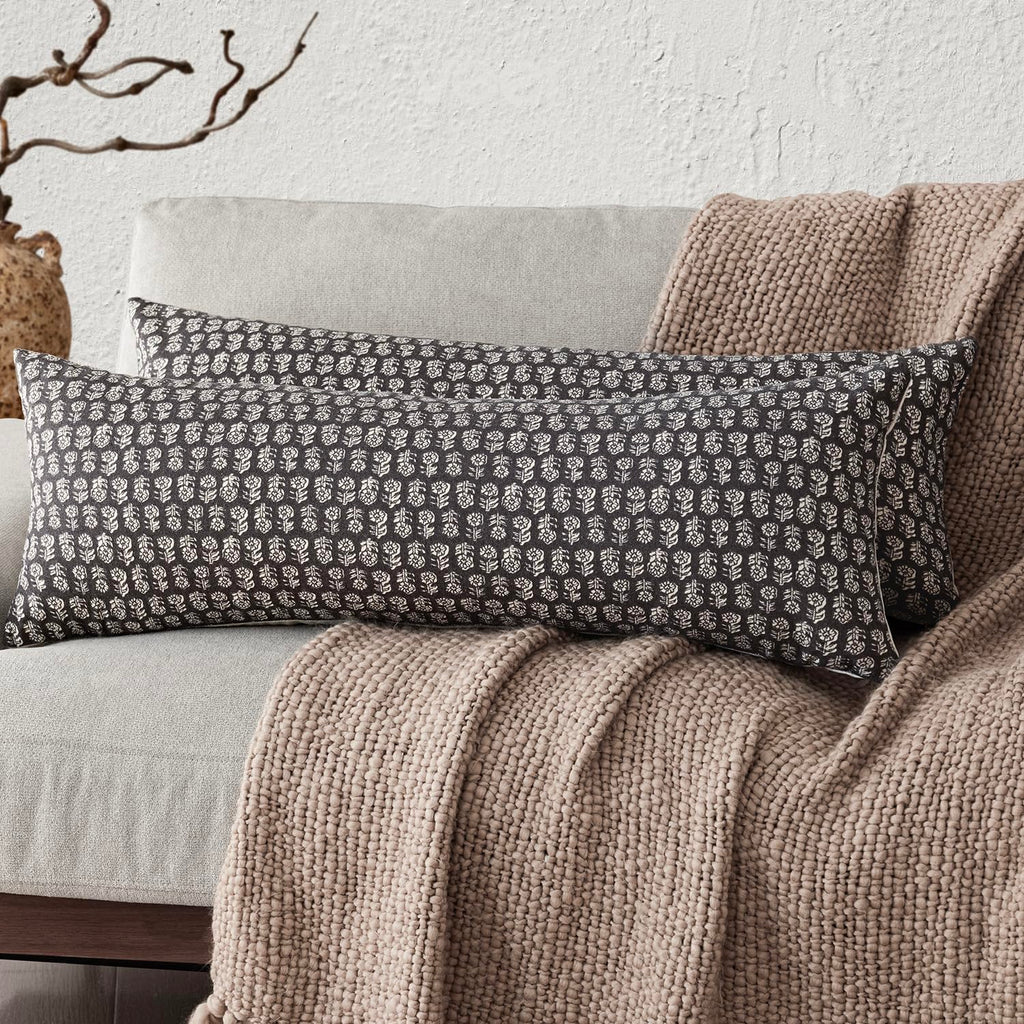 Foindtower Decorative Floral Print Throw Pillow Covers 20×20 Inch,Tan Taupe