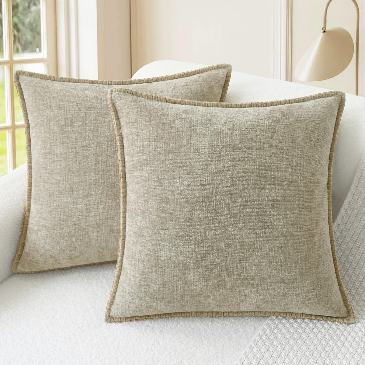 CaliTime Decorative Couch Throw Pillow Covers 20 X 12 Inches Gold
