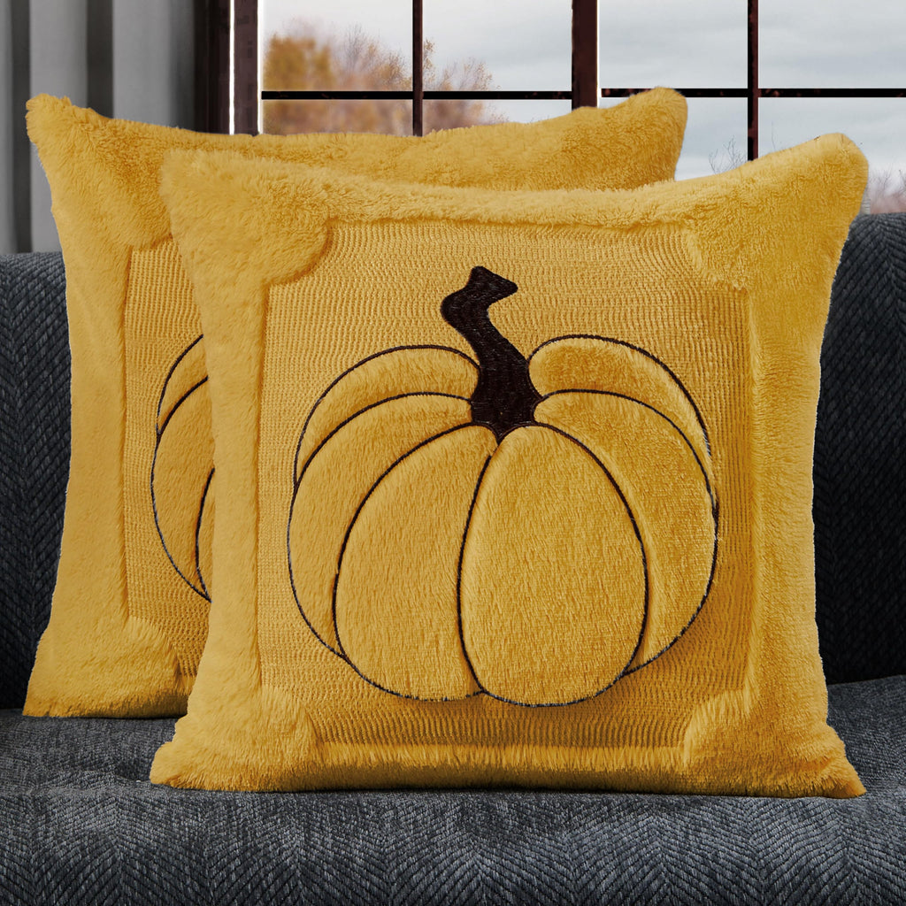 Allorry Fall Pillow Covers 18x18 2 Pack Beige Pumpkin Home Decor PT010A18
