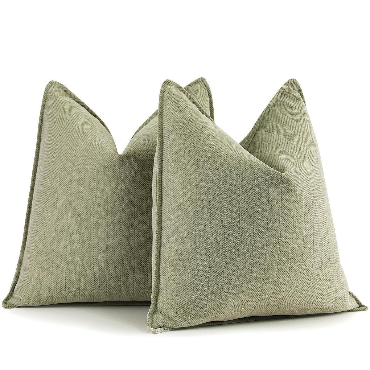 ZWJD Beige Pillow Covers 20x20 Set of 2 Chenille Throw Pillow Covers with Elegant Design Soft and Luxurious Decorative Throw Pillows for Couch, Bed, and Home Decor