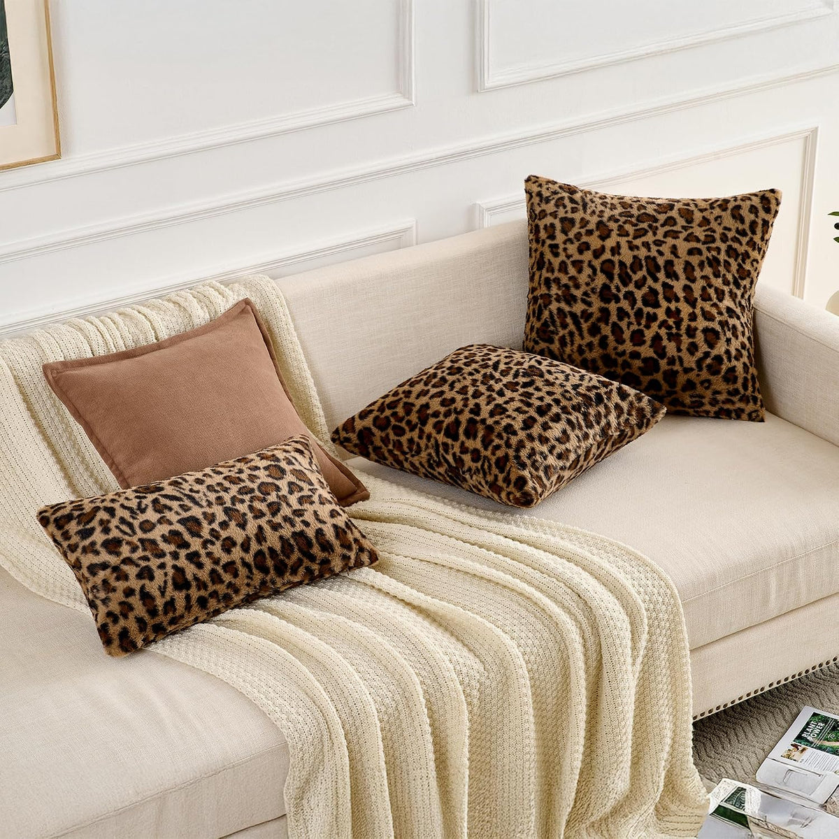 GALMAXS7 Cheetah Pillow Covers Leopard Throw Pillow Covers Set of 2, 18x18