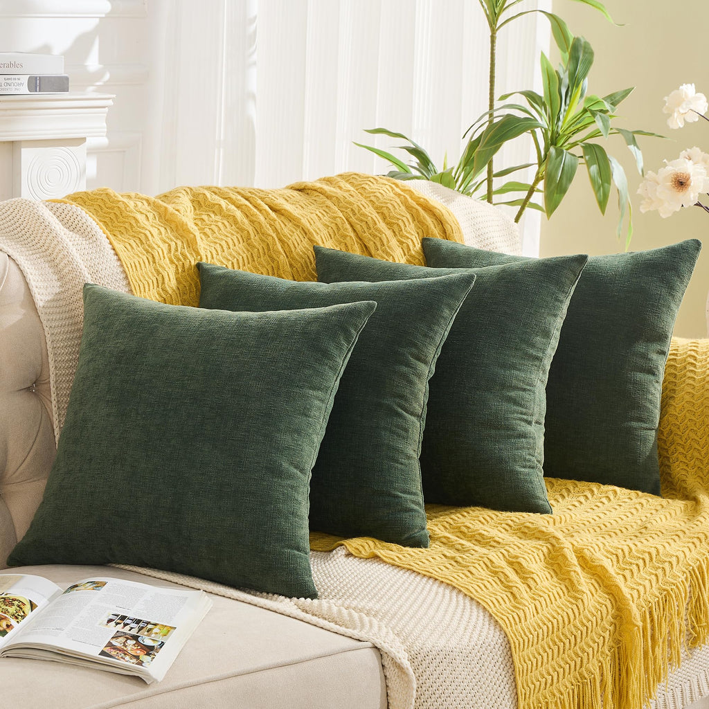 GAWAMAY Lumbar Support Pillow Decorative Rectangle Throw Pillow Covers 12"x20" Inch Set of 2, Soft Chenille Pillowcase for Living Room Bedroom Sofa Couch Cushion Cover Navy Blue 30x50cm (ONLY Covers)