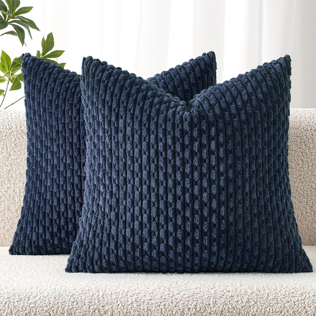MIULEE Decorative Throw Pillow Covers 18x18 Sage Green Textured Corduroy