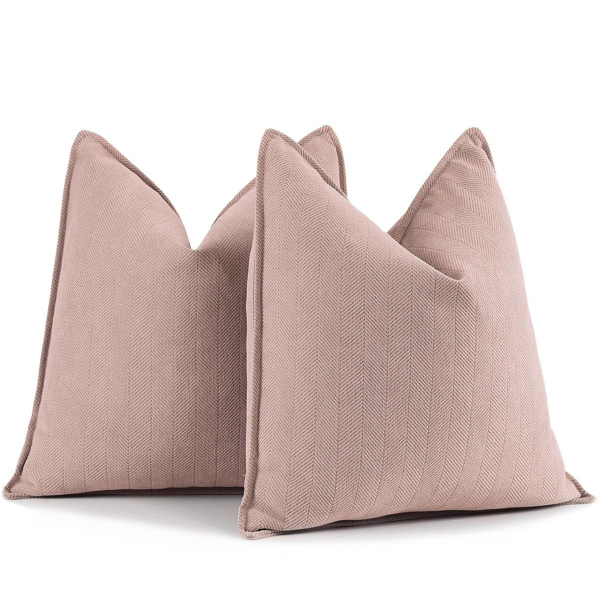 ZWJD Beige Pillow Covers 20x20 Set of 2 Chenille Throw Pillow Covers with Elegant Design Soft and Luxurious Decorative Throw Pillows for Couch, Bed, and Home Decor