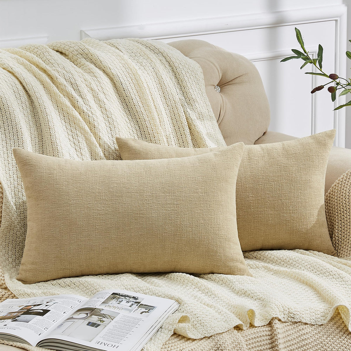 GAWAMAY Decorative Square Throw Pillow Covers 18"x18" Inch Set of 2, Super Soft Chenille Pillows Cover Fall Pillowcase for Living Room Bedroom Sofa Couch Cushion Cover Navy Blue 45x45cm (Only Covers)