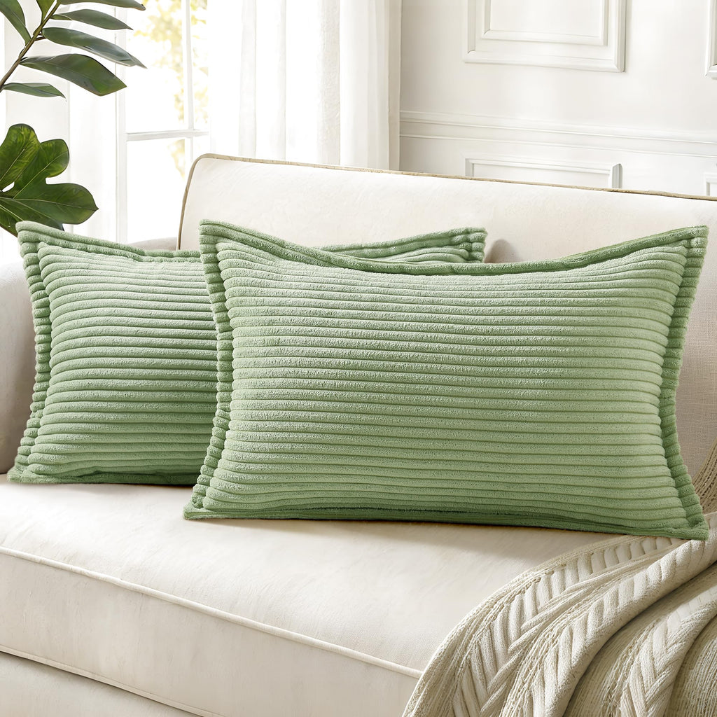 decorUhome Fall Corduroy Navy Blue Throw Pillow Covers 24x24 Set of 2