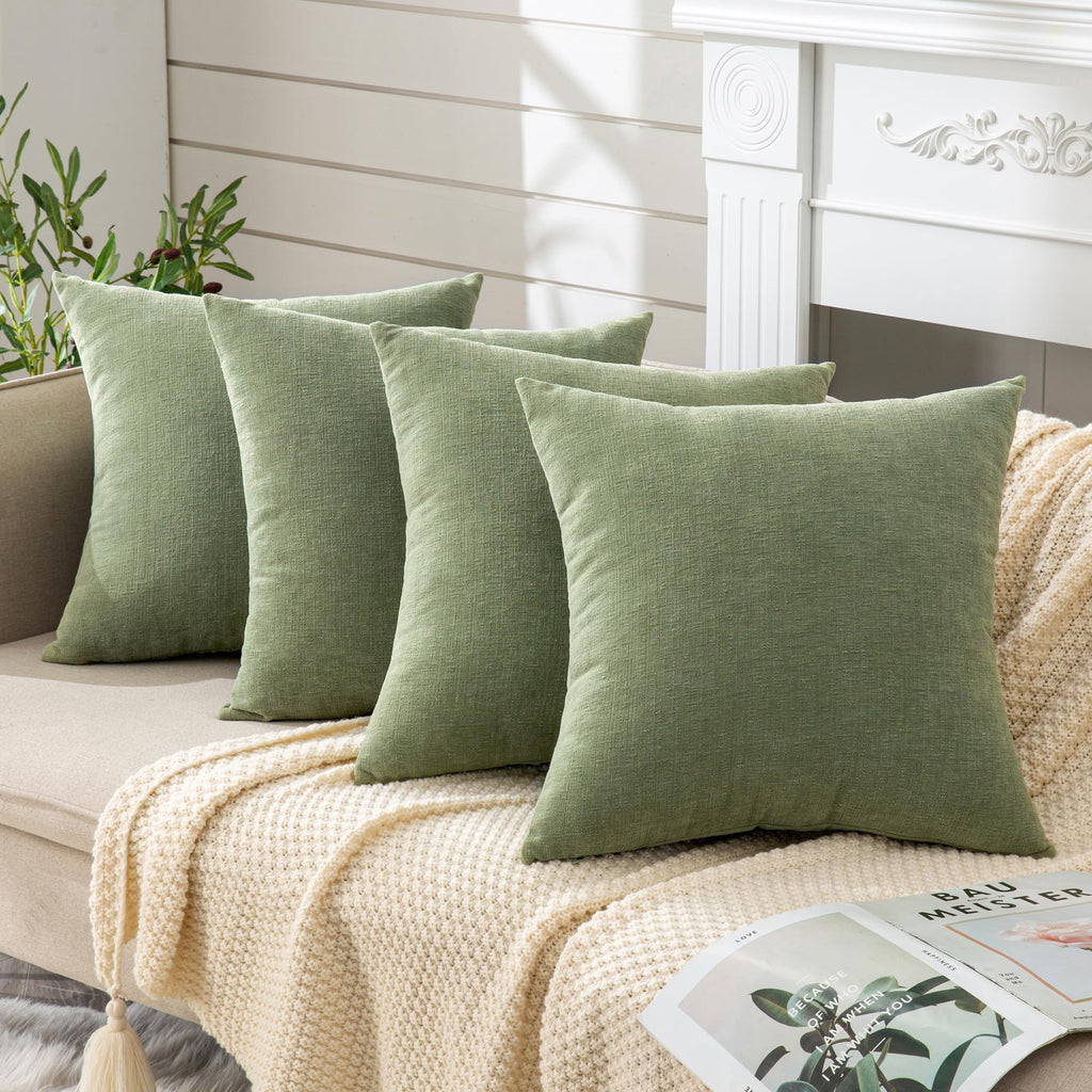 GAWAMAY Decorative Square Throw Pillow Covers 18"x18" Inch Set of 2, Super Soft Chenille Pillows Cover Fall Pillowcase for Living Room Bedroom Sofa Couch Cushion Cover Navy Blue 45x45cm (Only Covers)