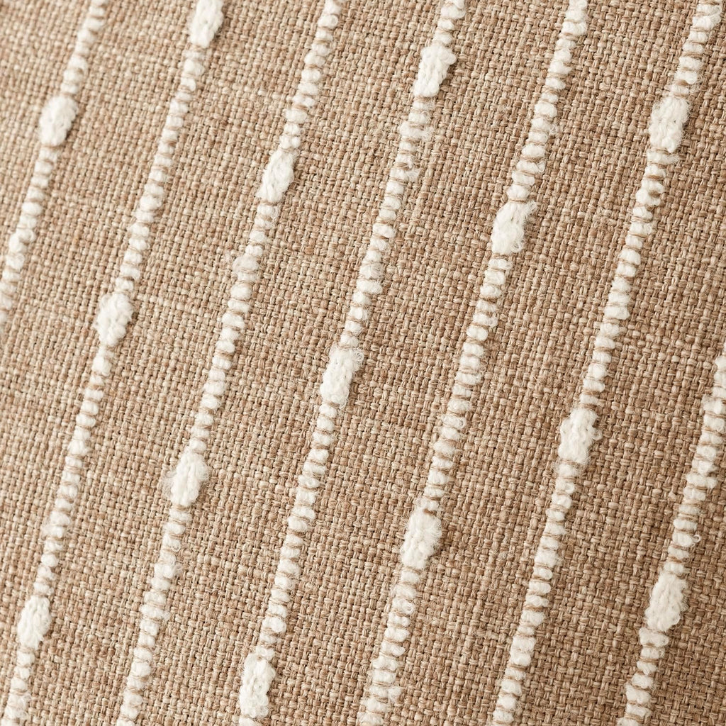 Foindtower Decorative Striped Boucle Throw Pillow Covers 20x20 Inch Camel