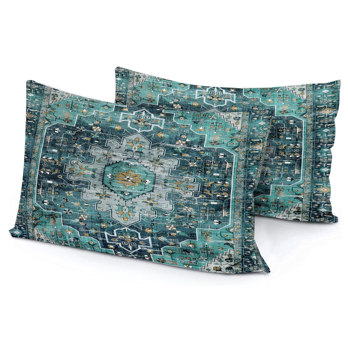 Boho Throw Pillow Covers 18x18 inch Set of 2,Soft Pillowcases Bohemia Carpet Printing Pattern Decorative Sofa Living Room Bed Square Pillow Case Cushion Cover-Cream Color