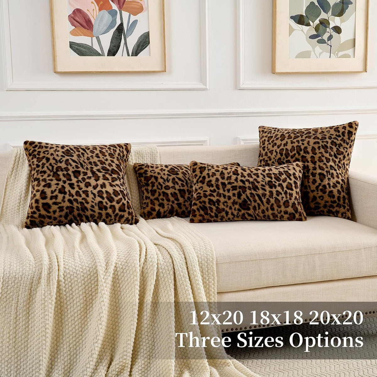 GALMAXS7 Cheetah Pillow Covers Leopard Throw Pillow Covers Set of 2, 18x18