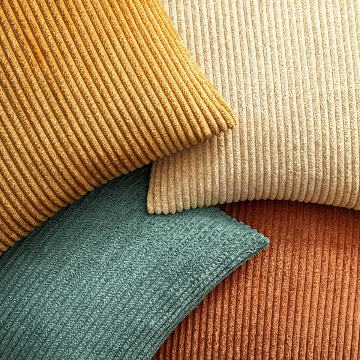 EMEMA Teal Orange Decorative Throw Pillow Covers 18x18 Inch Set of 4