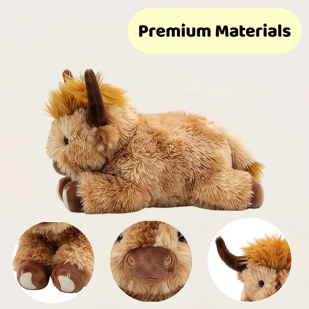 Highland Cow Weighted Stuffed Animal, 5 lbs Giant Plush Pillow Gift