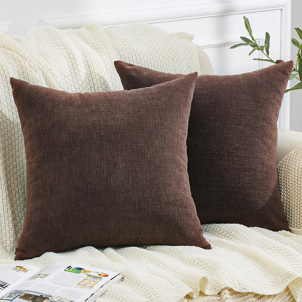 GAWAMAY Lumbar Support Pillow Decorative Rectangle Throw Pillow Covers 12"x20" Inch Set of 2, Soft Chenille Pillowcase for Living Room Bedroom Sofa Couch Cushion Cover Navy Blue 30x50cm (ONLY Covers)