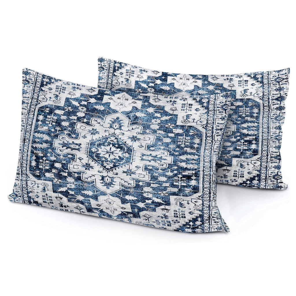 Boho Throw Pillow Covers 18x18 inch Set of 2,Soft Pillowcases Bohemia Carpet Printing Pattern Decorative Sofa Living Room Bed Square Pillow Case Cushion Cover-Cream Color