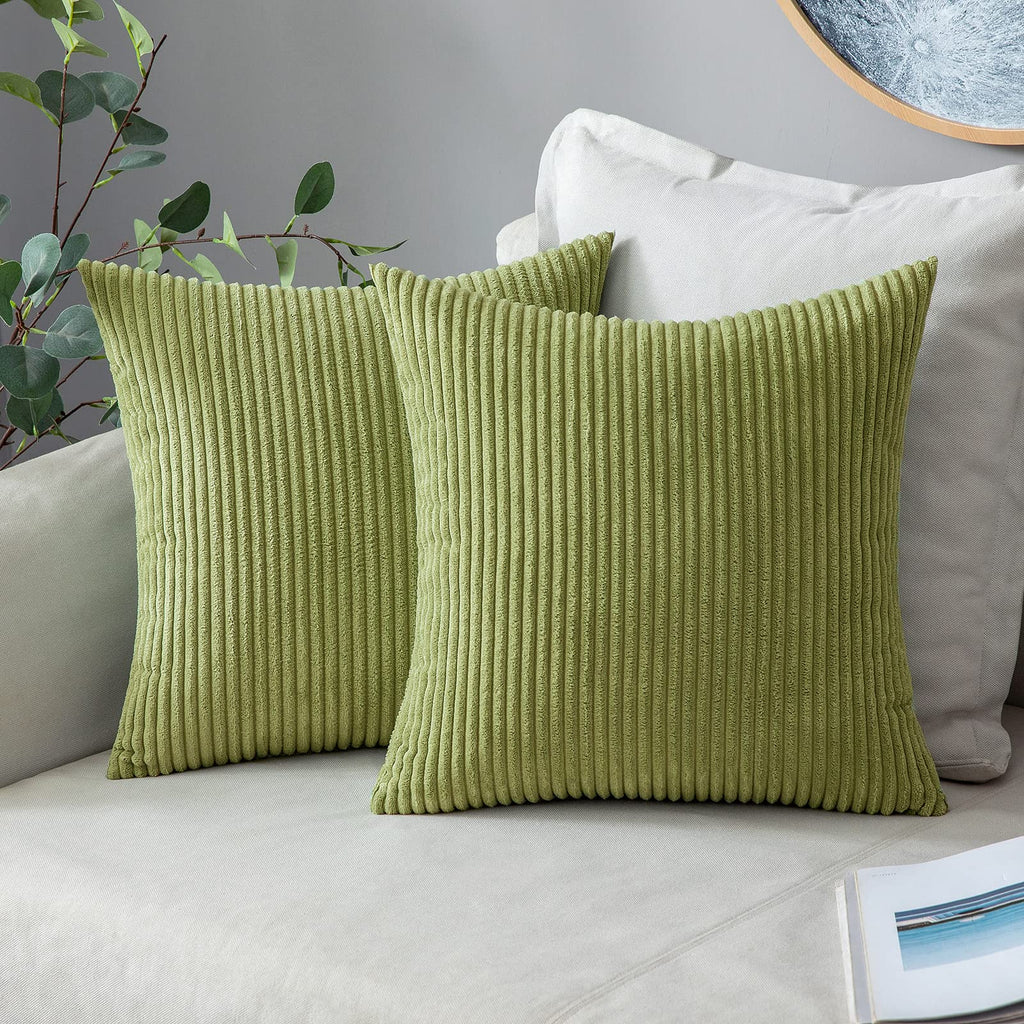 MIULEE Fall Decorative Corduroy Throw Pillow Covers Set of 2 20x20 Orange